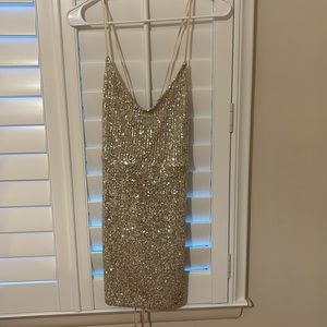 Lulus gold mini dress